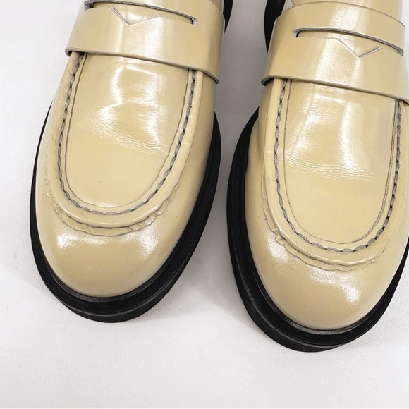 AQUATALIA | Michelina Leather Penny Loafer Mules in Cream | Sz 8 - Picture 5 of 12